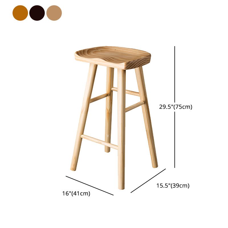 Modern Saddle Seat Bar Stool Pine Backless Footrest Counter Stool with Wood Legs Clearhalo 'Bar Furniture' 'Bar Stools' 'bar_stools' 'furn' 'furn_bar_stools' 'furniture_bar_stools' 'Kitchen & Dining Furniture' 'kitchen&dining_furn' 'kitchen' 'kitchen_furn' Furniture' 1200x1200_acf9c883-88ad-488d-a6ca-d3670bffa3ed