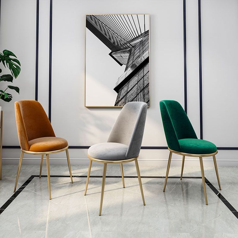 Scandinavian Design Solid Back Armless Dining Chairs Upholstered Dining Side Chair Clearhalo ' kitchen&dining_furn' 'Dining Chairs' 'Dining Tables & Seating' 'dining_chair' 'furn' 'furn_dining_chair' 'Furniture' 'furniture_dining_chair' 'Kitchen & Dining Furniture' 'kitchen' 1200x1200_acfa6cb6-6e50-4fbf-a15e-559aae621502