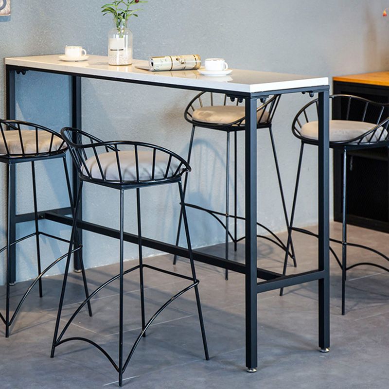 Industrial Bar Height Table White Faux Marble Top Bistro Pub Table for Patio Use Clearhalo 'Bar Furniture' 'Bar Tables' 'bar_tables' 'furn' 'furn_bar_tables' 'Furniture' 'Kitchen & Dining Furniture' 1200x1200_acfaa17c-cbb7-4131-b94a-c3387b46bb66
