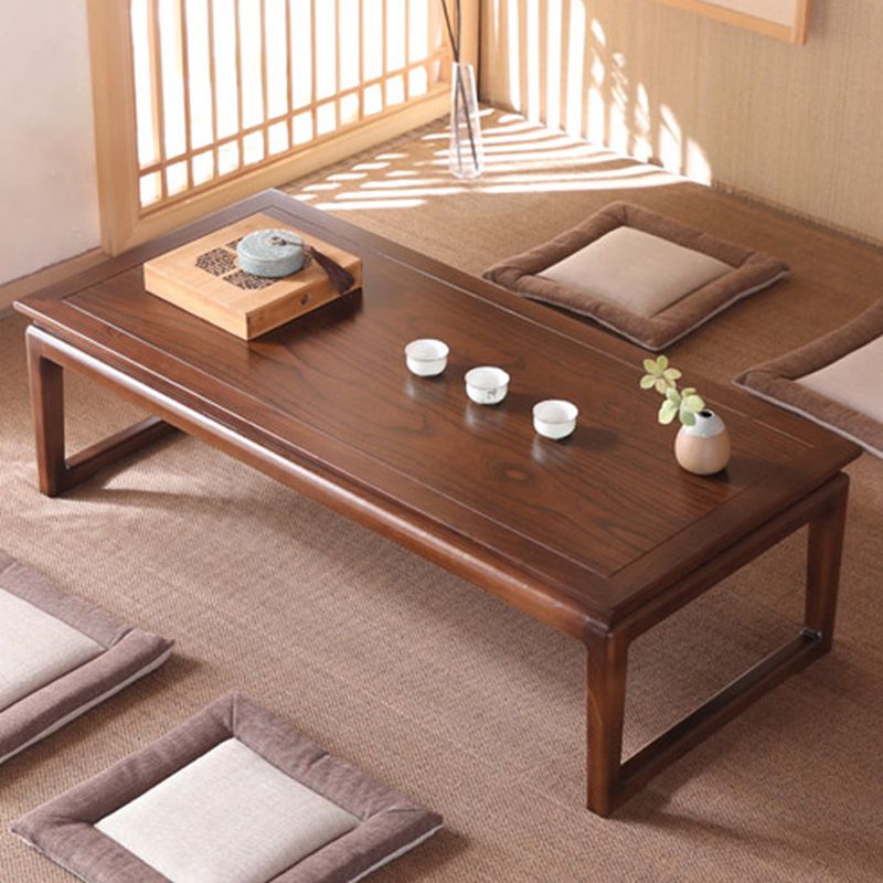 Moderne stijl Elm houten slee -vormige basisontwerp rechthoekige salontafel