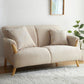 Contemporary Fabric Sofa with Pillows Back and Natural Wooden Legs