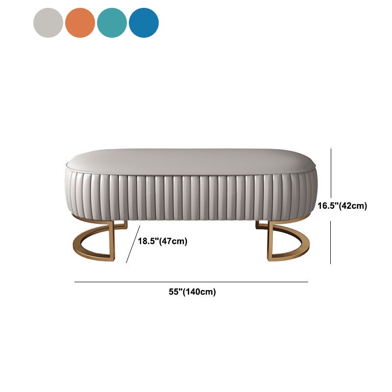 Modern Upholstered Bedroom Bench 16.5"H Seating Bench with Gold Metal Base Clearhalo 'Benches' 'Chairs & Seating' 'furn' 'furn_benches' 'Furniture' 'Living Room Furniture' 1200x1200_acfb4660-f389-4b85-befd-314e9aaac1a8