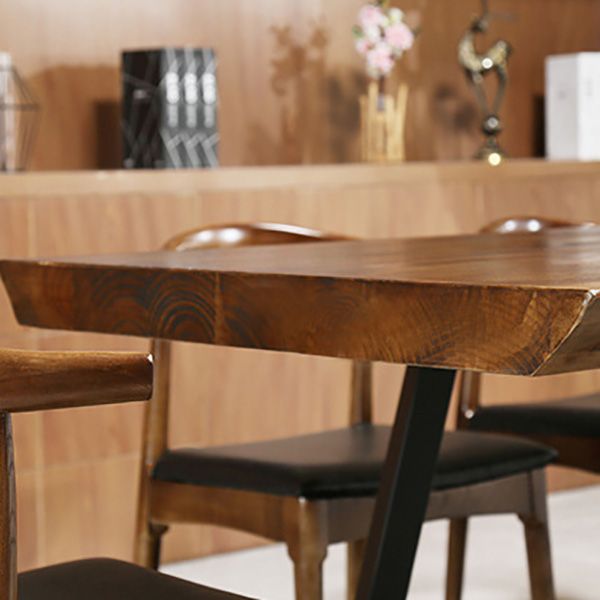 Industrial Style Rectangle Dining Table Wooden Table with Metal Legs for Home Use Clearhalo 'Dining Tables & Seating' 'Dining Tables' 'dining_table' 'furn' 'furn_dining_table' 'Furniture' 'Kitchen & Dining Furniture' 1200x1200_acfc0e74-ea89-4909-9d3e-ed09c09edbb5
