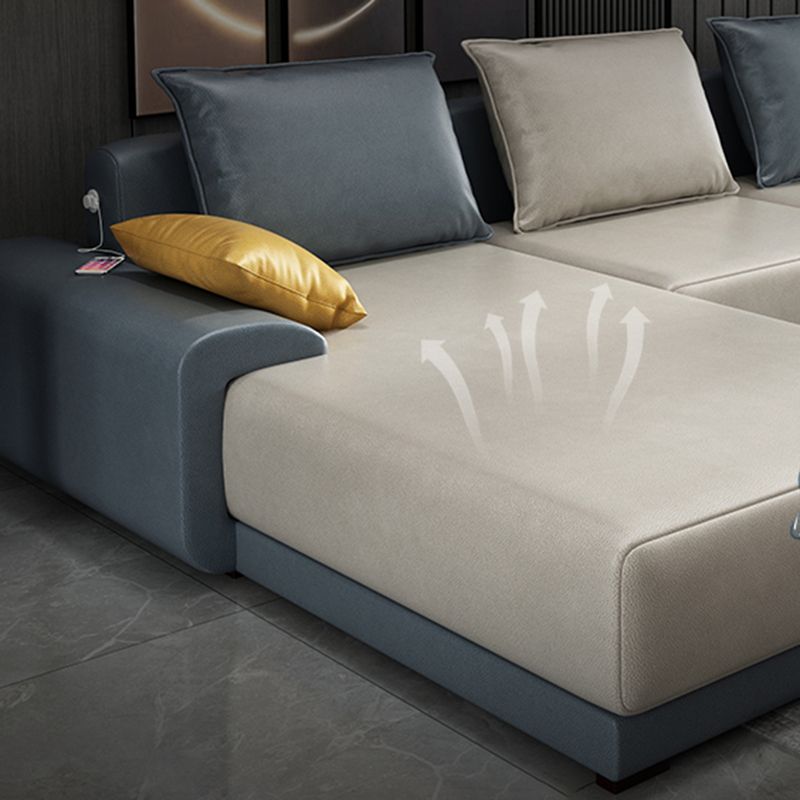 Scandinavian L-Shape Slipcovered Sofa and Chaise Pillow Back Cushions Sectional Clearhalo 'furn' 'furn_sectionals' 'Furniture' 'furniture_sectionals' 'Living Room Furniture' 'Sectionals' 1200x1200_acfd0438-7cec-4f16-8e55-e2fe27e42330