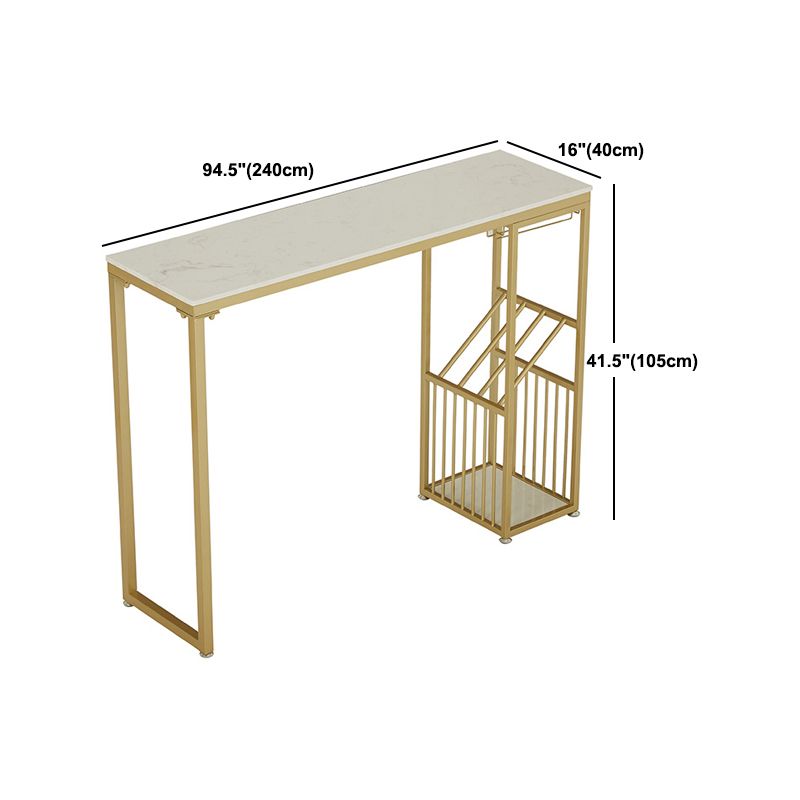 Mesa de barra de rectángulo de mármol de lujo juego 1/2 piezas de mesa con taburetes altos