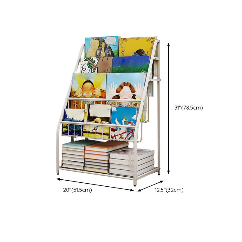 Contemporary Metal Bookshelf White Ladder Shelf Bookcase for Study Room Clearhalo 'Bookcases' 'furn' 'furn_bookcases' 'Furniture' 'Office Furniture' 1200x1200_acfedcc1-f80c-401b-a554-5597b7640979