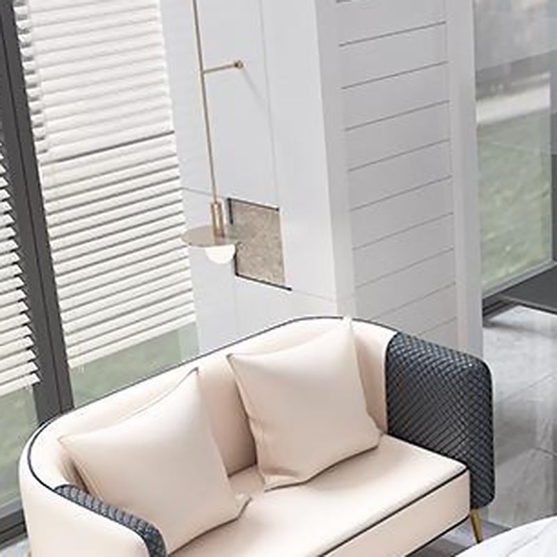 Sofá de brazo de esmoquin moderno 29.53 "HE SEATIS DE LEATRA FAUX DE H CON MARCO DE ORO