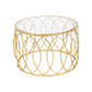 Glass Top Coffee Table Round Shape Frame Base Cocktail Table