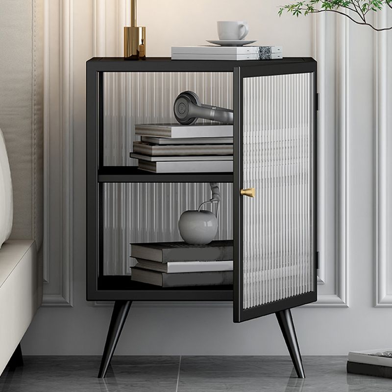 Massicello di ferro e vetro Cambia da letto contemporaneo a 1 porta gambe incluse