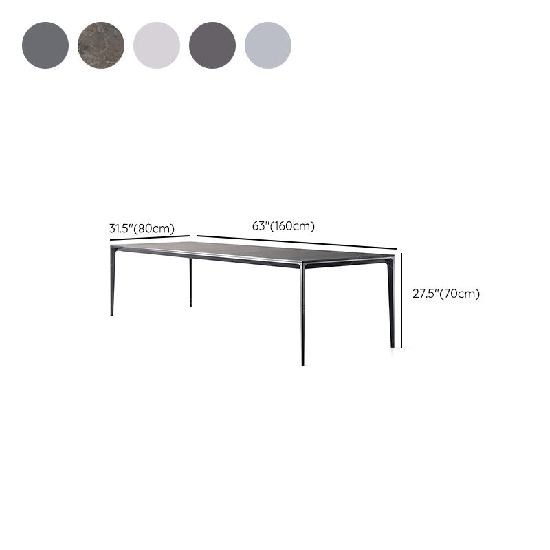 Mid-Century Dining Room Table Rectangle Stone Dinette Table for Home Clearhalo 'Dining Tables & Seating' 'Dining Tables' 'dining_table' 'furn' 'furn_dining_table' 'Furniture' 'Kitchen & Dining Furniture' 1200x1200_ad01f6be-9292-4637-8858-8c772ecef9df