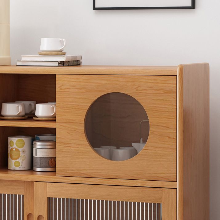 Server a buffet in legno massiccio di pino 45,5 "l moderni porte scorrevoli della sala da pranzo