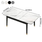 Rectangle 4 Legs Home Furniture Stone Dining Room Collection with Drop Leaf Clearhalo ' dining_table' 'Dining Tables & Seating' 'Dining Tables' 'furn' 'furn_dining_table' 'Furniture' 'furniture_dining_table' 'Kitchen & Dining Furniture' 'kitchen&dining_furn' 'kitchen' 'kitchen_dining_table' 1200x1200_ad060bb5-aaa8-43d8-a1a5-26a47927140a