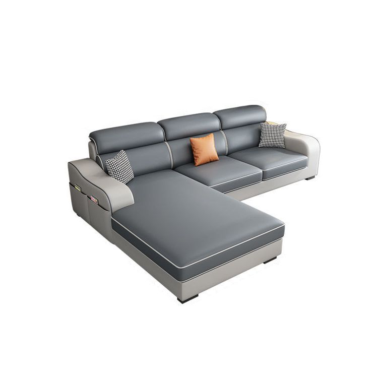 Divani sezionali a forma di L blu soggiorno braccio quadrato divano sezionale