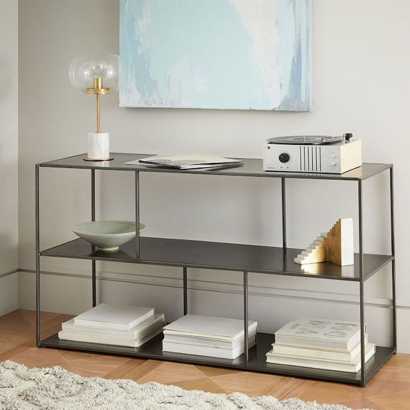 Industrial Style Open Metal Bookcase with Rectangular Shelves Clearhalo 'Bookcases' 'furn' 'furn_bookcases' 'Furniture' 'furniture_bookcases' 'kitchen' 'kitchen_bookcases' 'Living Room Furniture' 'Office Furniture' 1200x1200_ad071af9-c750-473c-bcb7-131948f42000
