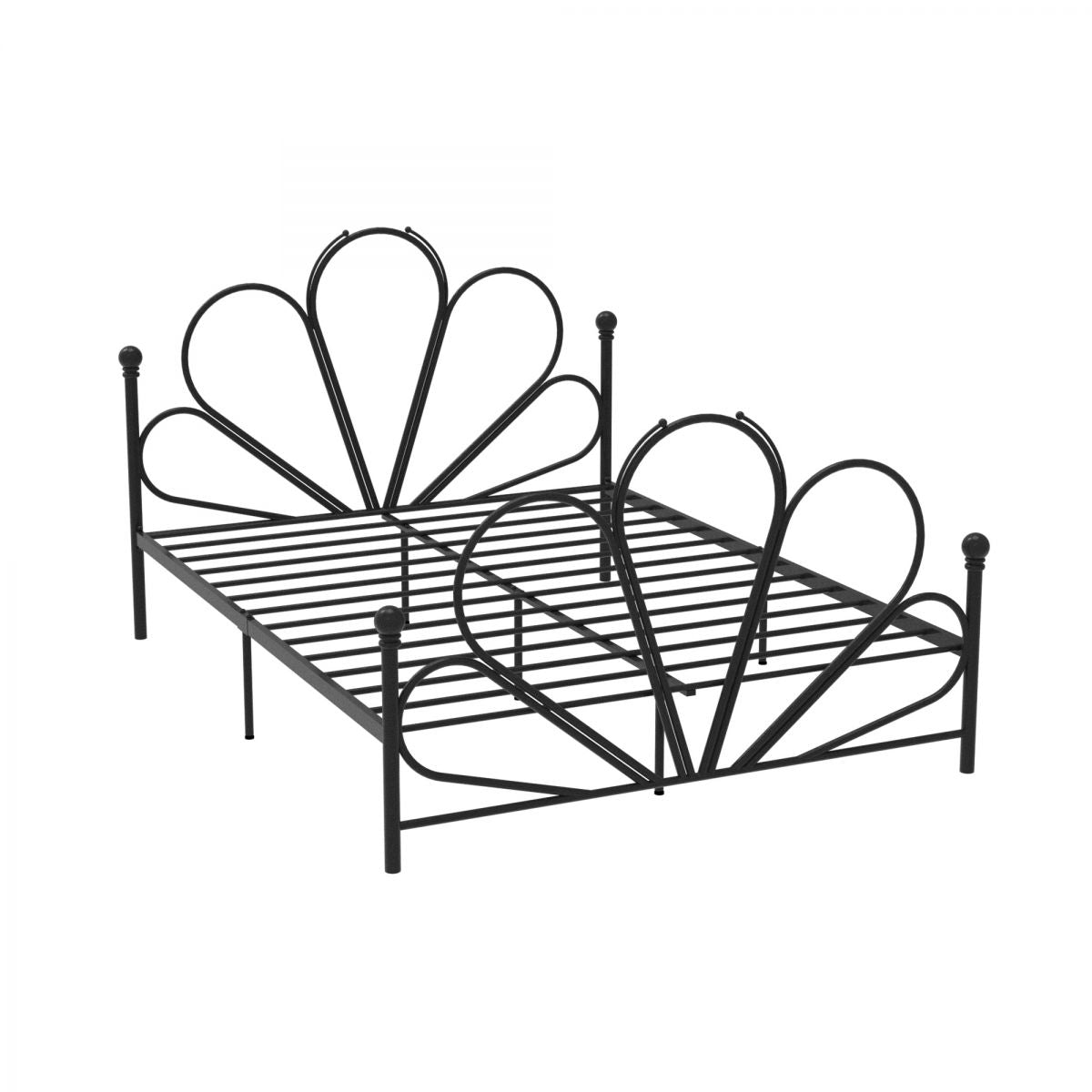 Metal High Open-Frame Bed Contemporary Wire-Grid Simple Bed Frame
