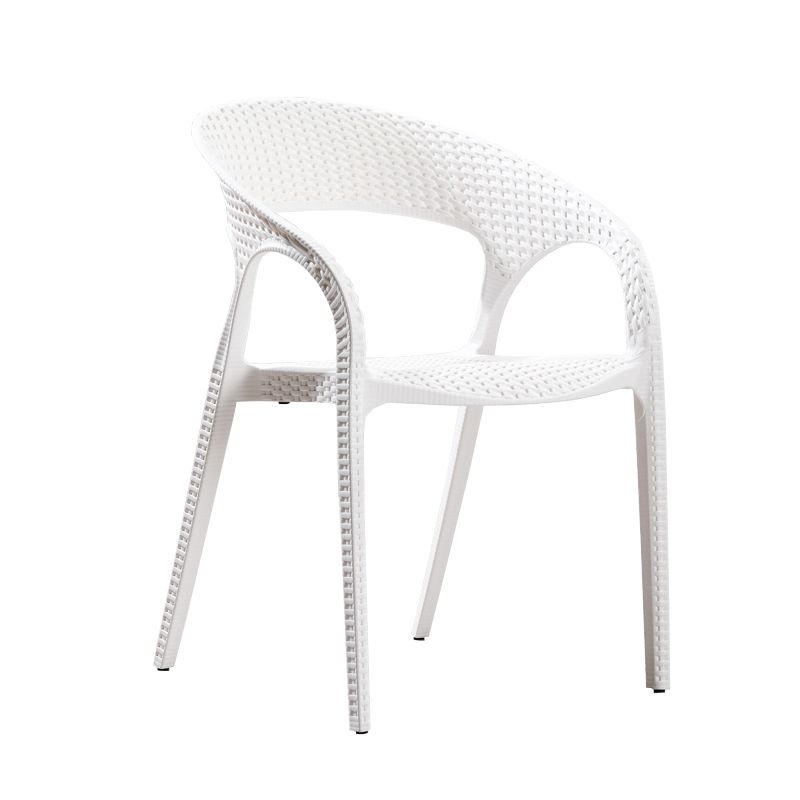 Modern Style Dining Chair Plastic Arm Chair with Plastic Legs for Kitchen