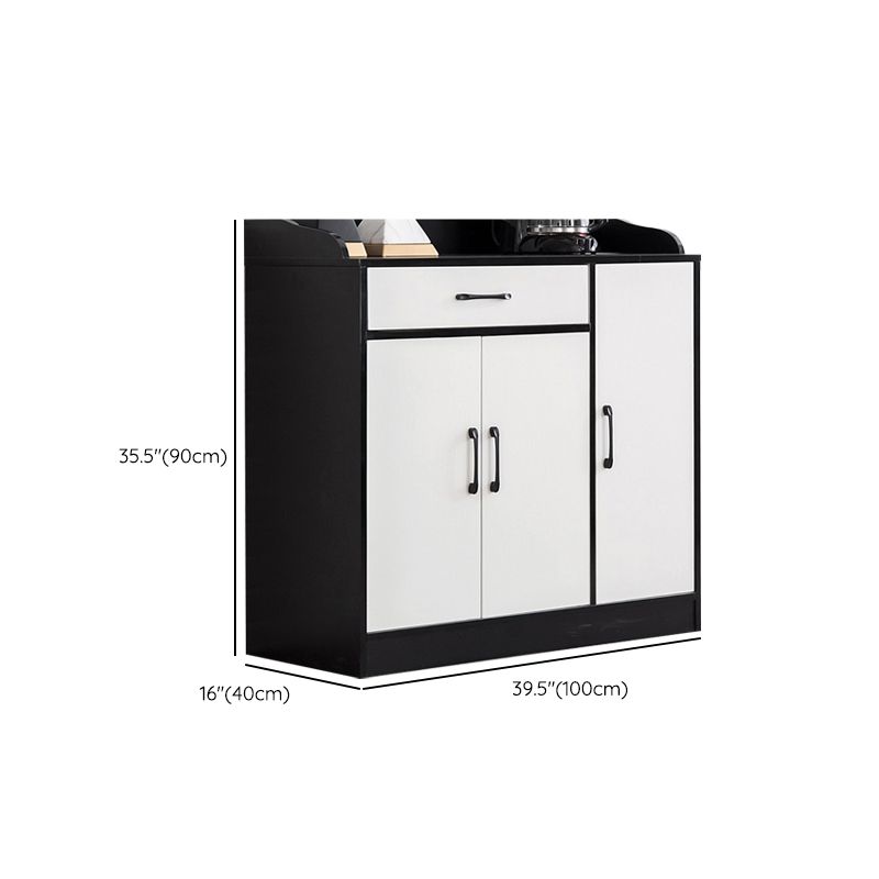 Buffet de comedor de madera de estilo contemporáneo con cajones y gabinetes