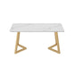 Modern Double Pedestal Dining Table Stone Dining Table for Home