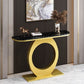 31.5" Tall Modern Console Table 1-shelf Half Moon Accent Table for Hall