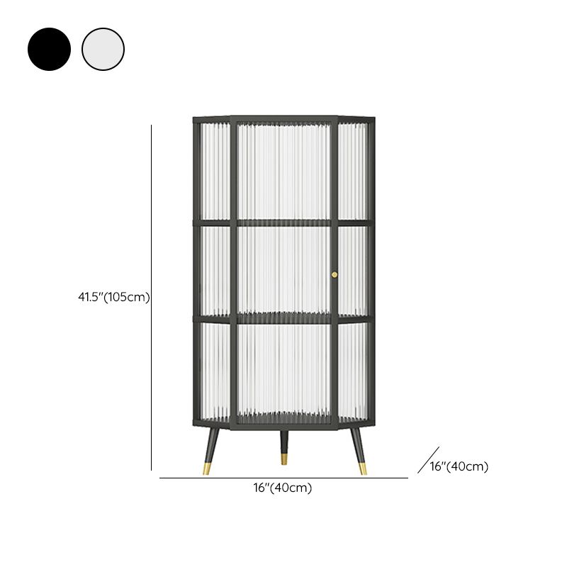 Industrial Curio Cabinet Metal Glass Doors Storage Cabinet with Legs for Living Room Clearhalo 'Display & China Cabinets' 'display_china_cabinets' 'furn' 'furn_display_china_cabinets' 'Furniture' 'Kitchen & Dining Furniture' 1200x1200_ad0dd7c9-7662-444d-b496-70cf2c450dec
