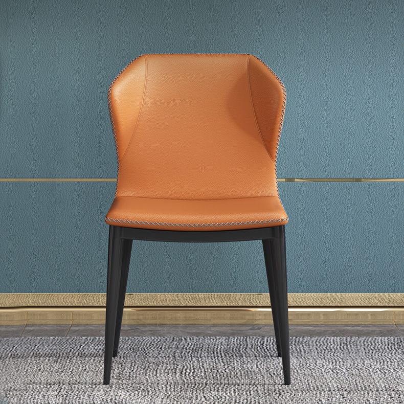 Modern Faux Leather Dining Chair Metal Dining Room Chairs for Home Use Clearhalo ' kitchen&dining_furn' 'Dining Chairs' 'Dining Tables & Seating' 'dining_chair' 'furn' 'furn_dining_chair' 'Furniture' 'furniture_dining_chair' 'Kitchen & Dining Furniture' 'kitchen' 1200x1200_ad0ed417-acea-483f-a254-c4e02c8987b5
