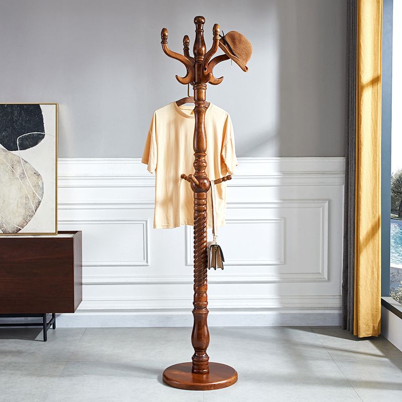 Massivholz-Garderobe, traditioneller einfacher Wohnzimmer-Boden-Kleiderbügel
