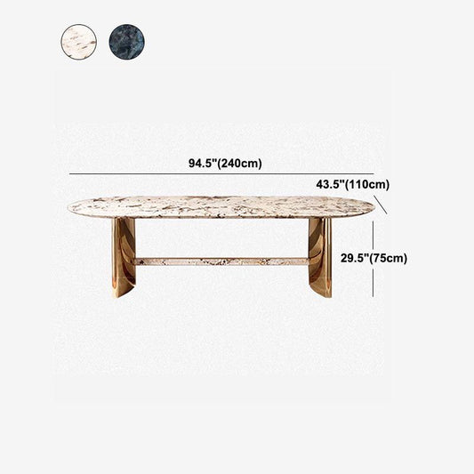 Traditional Luxury Dining Table Marble Oval Dining Table for Home