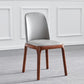 Contemporary Side Chair Leather Dining Chair with Solid Wood Legs