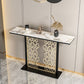 Tavolo console glam con top in pietra rettangolo e base nera per Hall