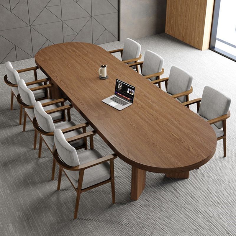 Industrieller maser Holzschreiberschreibtisch Oval Office Desk mit Beinen für Büro