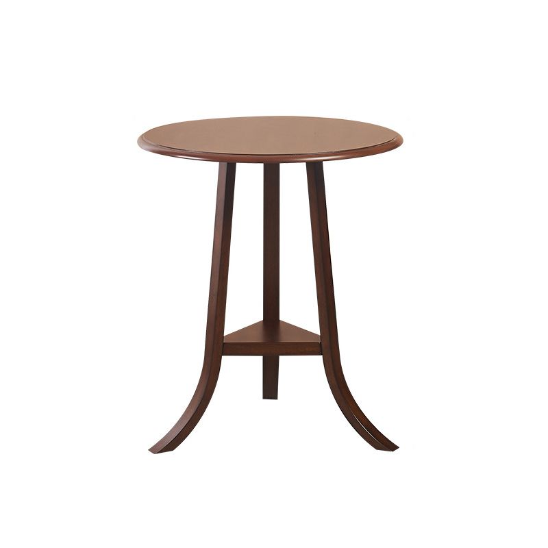 Traditionele houten ronde bovenkant bijzettafel 3 benen eindtafel met plank