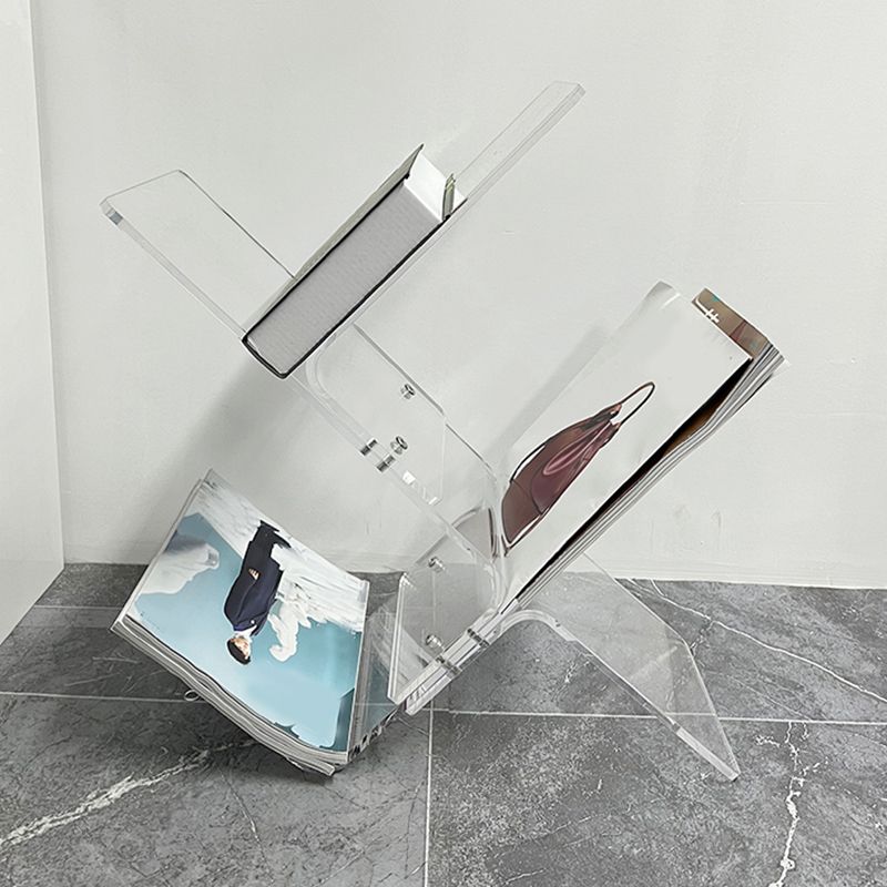 Modern Antique Finish Shelf Bookcase Acrylic Book Shelf with Shelves Clearhalo 'Bookcases' 'furn' 'furn_bookcases' 'Furniture' 'Office Furniture' 1200x1200_ad13dcb9-762f-465c-9e17-e1814cd8eb1c