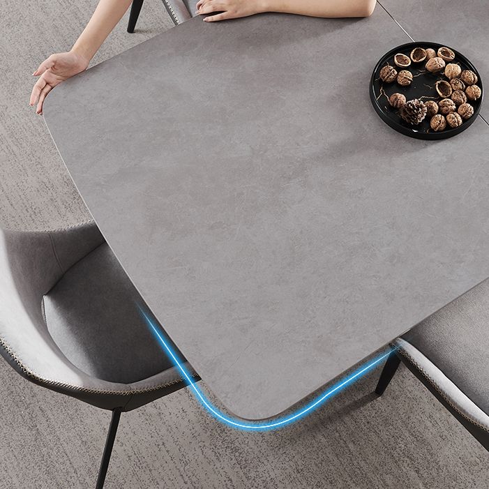 Contemporary Pedestal Dinner Table Stone Dining Table Rectangle for Home Clearhalo ' dining_table' 'Dining Tables & Seating' 'Dining Tables' 'furn' 'furn_dining_table' 'Furniture' 'furniture_dining_table' 'Kitchen & Dining Furniture' 'kitchen&dining_furn' 'kitchen' 'kitchen_dining_table' 1200x1200_ad140025-0aef-46e0-b4b4-6cece19132fb