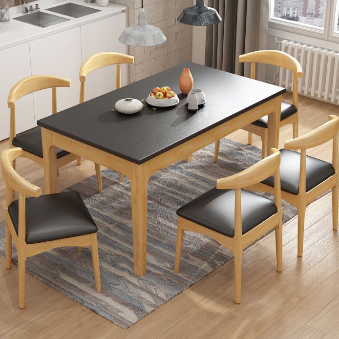 Contemporary Kitchen Dinner Table Rectangle Stone 4 Legs Dining Table Clearhalo 'Dining Tables & Seating' 'Dining Tables' 'dining_table' 'furn' 'furn_dining_table' 'Furniture' 'Kitchen & Dining Furniture' 1200x1200_ad14120f-971e-4a1f-b301-2b5c17accf47