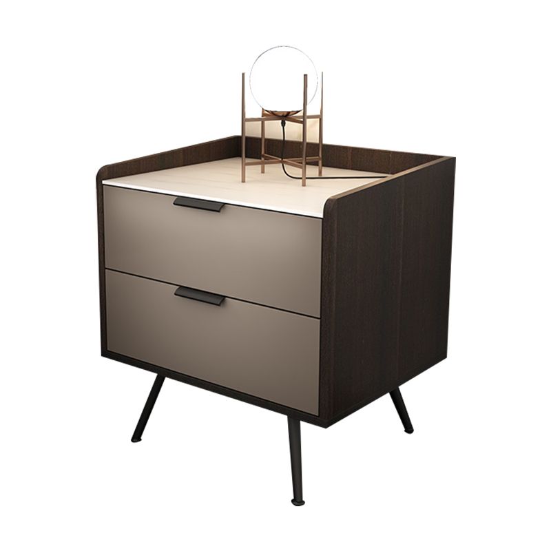 Comodino da letto in legno finto tavolo da notte contemporaneo con cassetti