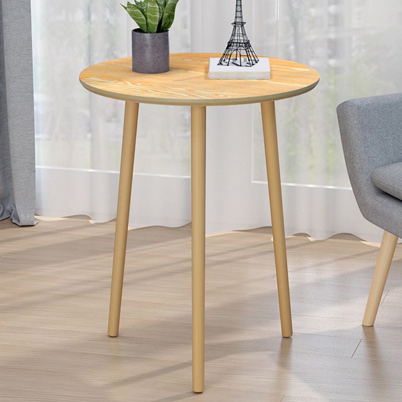 Table basse ronde contemporaine en bois, table de cocktail à 3 pieds