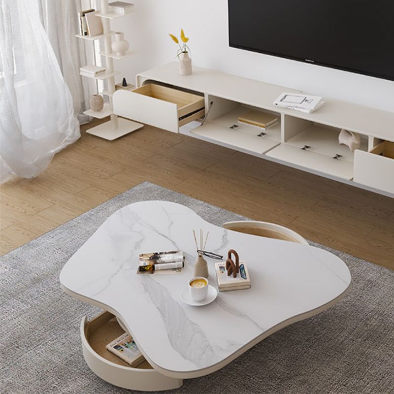 31" Wide Contemporary Coffee Table Pedestal Coffee Cocktail Table Clearhalo 'Coffee & Accent Tables' 'Coffee Tables' 'coffee_tables' 'furn' 'furn_coffee_tables' 'Furniture' 'Living Room Furniture' 1200x1200_ad18185d-737e-41c4-835e-d061ddf09da6