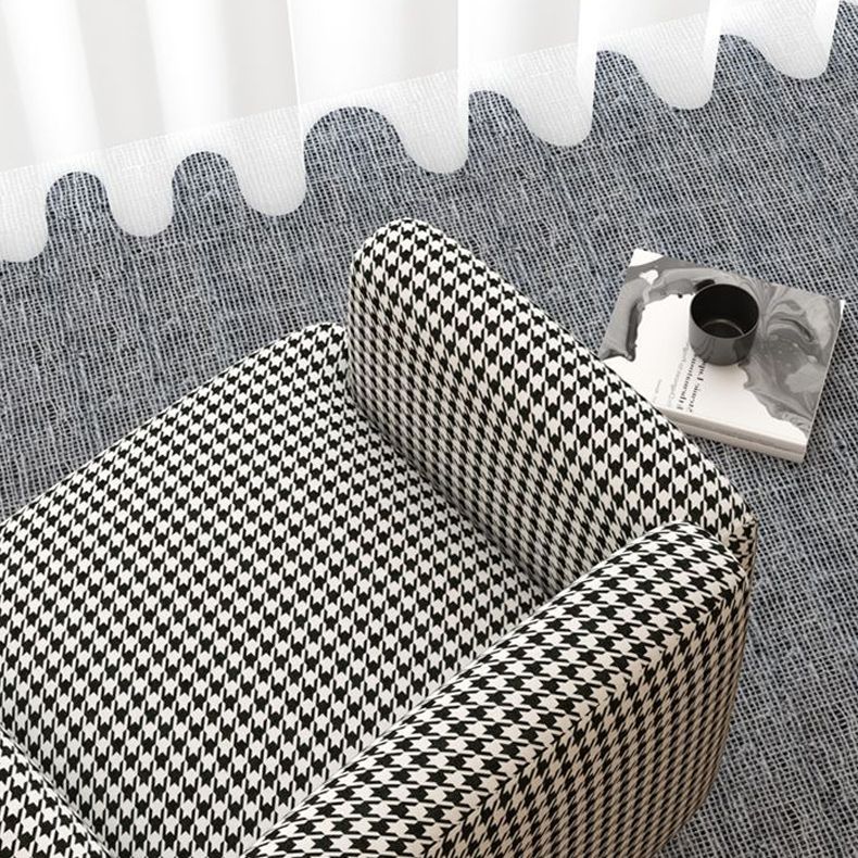 Zeitgenössisches enges Rückensofa mit quadratischem Arm für Wohnzimmer