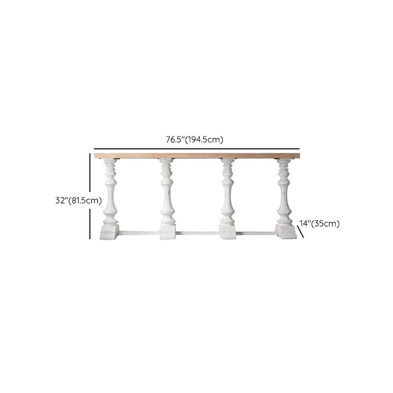 Rectangle French Country Console Table White Wood Sofa Table