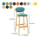 Milk Tea Shop Scandinavian Leather Stool Matte Finish Rubberwood Footrest Barstool Clearhalo 'Bar Furniture' 'Bar Stools' 'bar_stools' 'furn' 'furn_bar_stools' 'Furniture' 'furniture_bar_stools' 'Kitchen & Dining Furniture' 1200x1200_ad1a5e9e-15a6-482f-8e3b-9622919b28e8