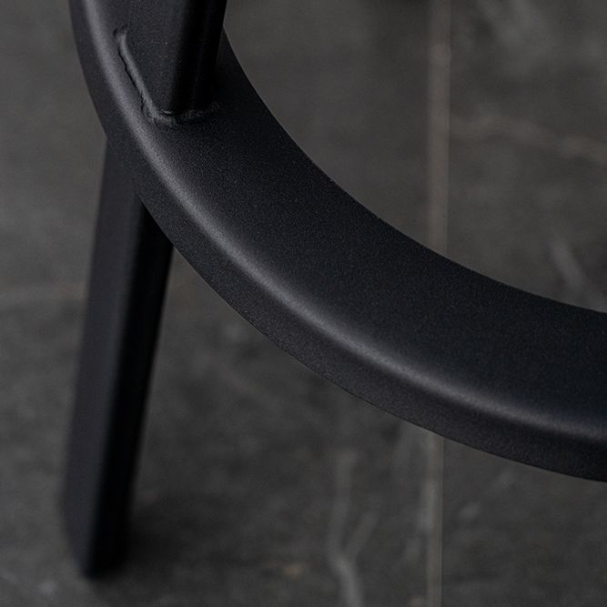 Contemporary Metal Base Backrest Counter High Stool with 4 Legs