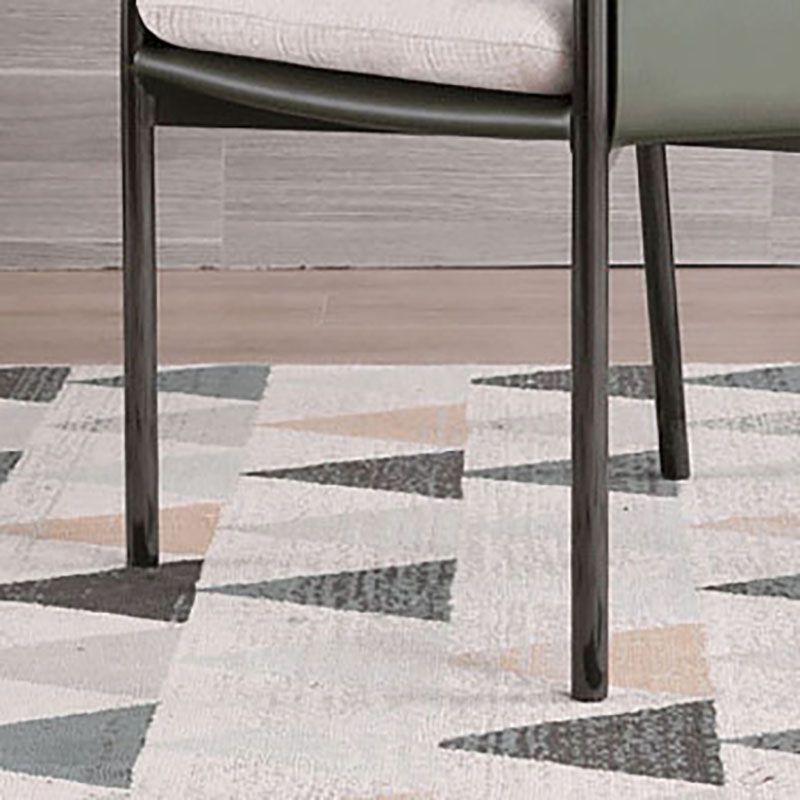 Matte Finish Hotel Dining Chair Contemporary Upholstered Solid Back Arm Chair