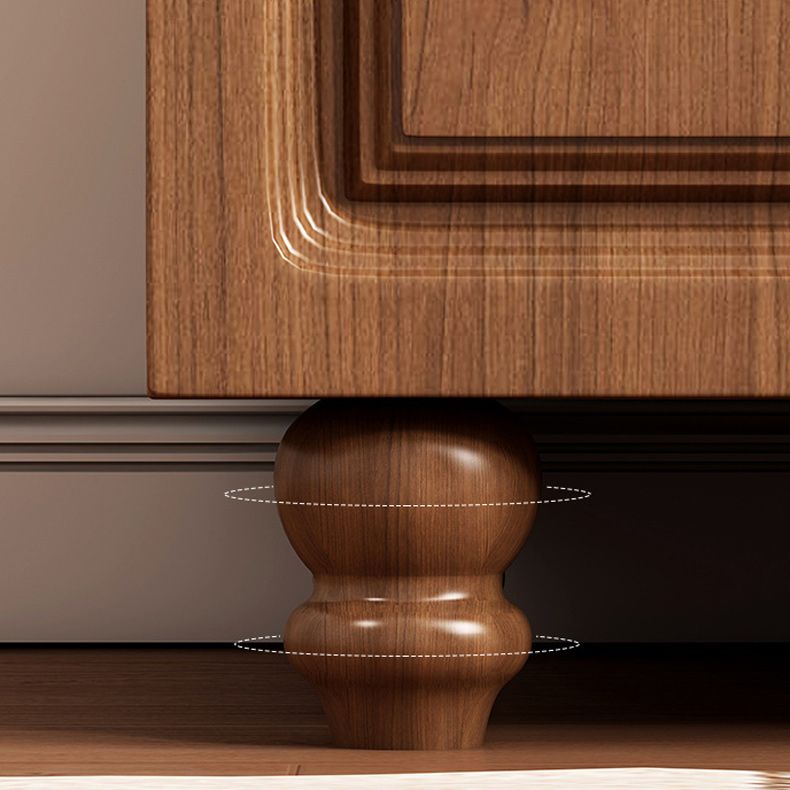 Mid-Century Modern Rectangle Accent Cabinet with Bun Feet and Drawers