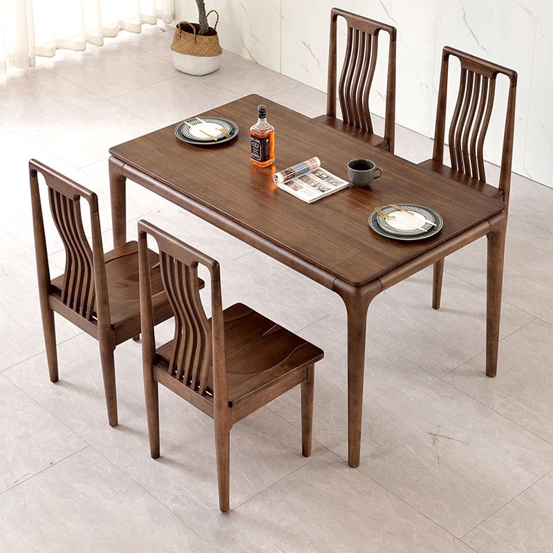 Traditional Solid Wood Dining Room Set with Rectangle Table Dining Table Furniture for Home Clearhalo 'Dining Room Sets' 'Dining Tables & Seating' 'dining_room_set' 'furn' 'furn_dining_room_set' 'Furniture' 'furniture_dining_room_set' 'Kitchen & Dining Furniture' 'kitchen&dining_furn' 'kitchen' 1200x1200_ad1cc979-592e-412e-9b7b-9d6dbceebeb3