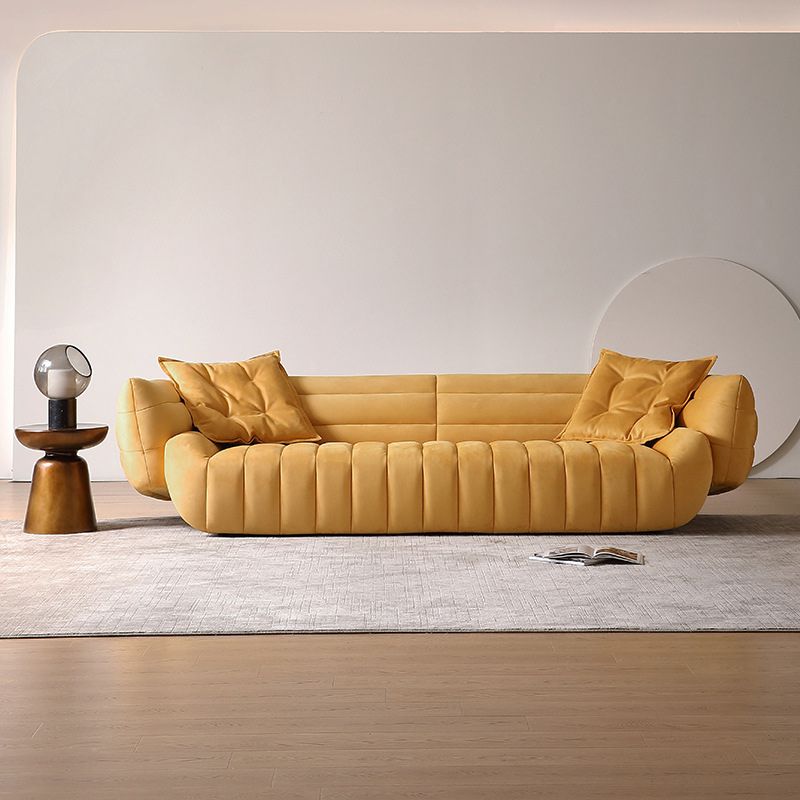 Tuxedo Arm Sofa Sewn Pillow Back Standard Seating in Orange Clearhalo 'furn' 'furn_sofas' 'Furniture' 'Living Room Furniture' 'Sofa' 'sofas' 1200x1200_ad1e7767-9379-46de-97aa-01a3f252da79