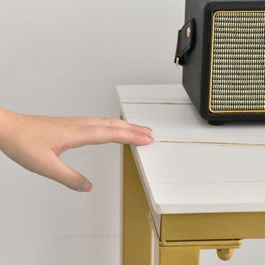 モダンな石トップビストロバーテーブル長方形の金属ベースバーテーブル