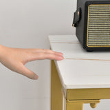 Mesa de barra de metal rectángulo de bistro de piedra moderna