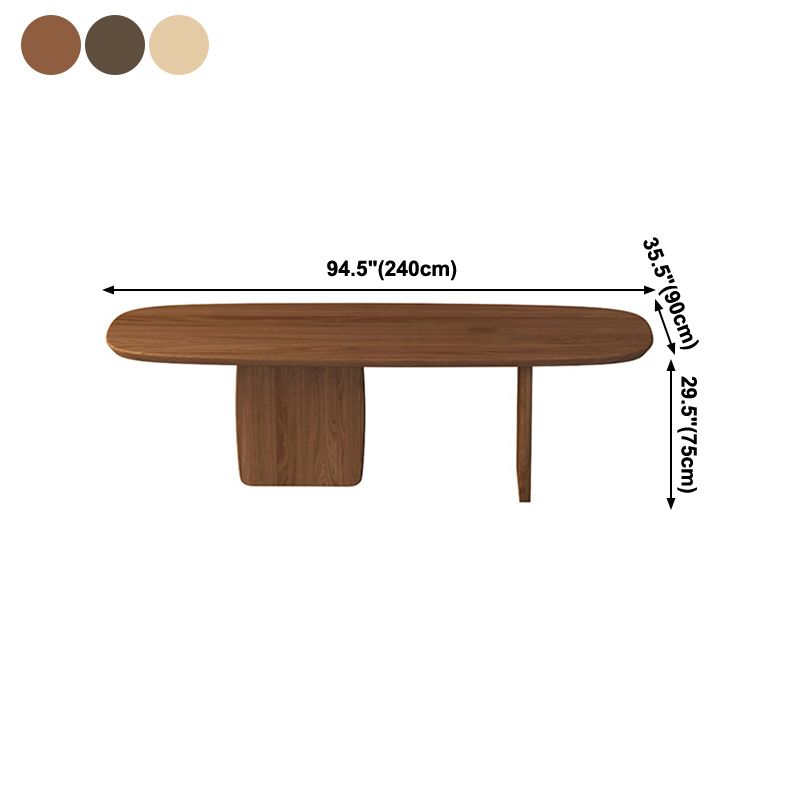 Oval Pine Solid Wood Table Simplicity Dining Room Collection with Double Pedestal Clearhalo ' dining_table' 'Dining Tables & Seating' 'Dining Tables' 'furn' 'furn_dining_table' 'Furniture' 'furniture_dining_table' 'Kitchen & Dining Furniture' 'kitchen&dining_furn' 'kitchen' 'kitchen_dining_table' 1200x1200_ad1fb7cc-9a1a-4a04-bd8d-ad7ad24f1a38