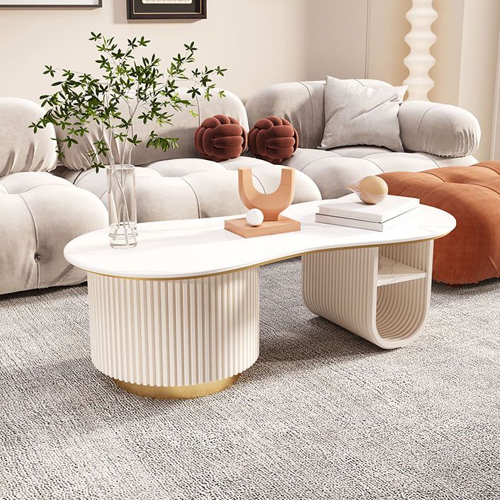 Modern Geometric Coffee Table with Drawer Stone Top Cocktail Table Clearhalo 'Coffee & Accent Tables' 'Coffee Tables' 'coffee_tables' 'furn' 'furn_coffee_tables' 'Furniture' 'Living Room Furniture' 1200x1200_ad1fc3b4-6b74-47ff-a4b8-e790550ef7f4