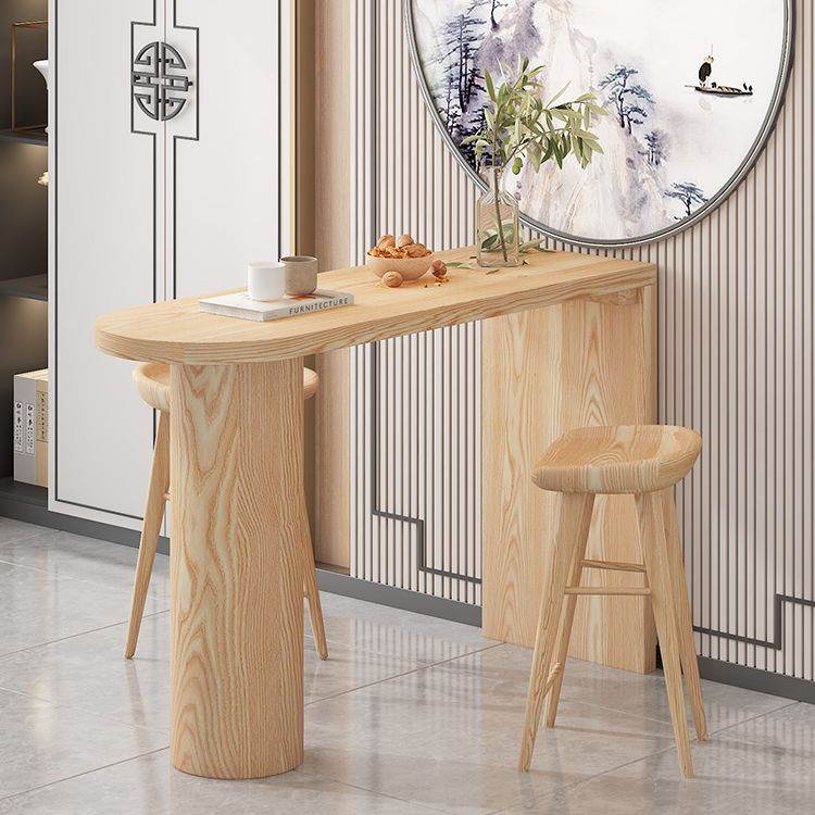 Pine Wood Bar Dining Table Contemporary Bar Table with Sled Base Clearhalo 'Bar Furniture' 'Bar Tables' 'bar_tables' 'furn' 'furn_bar_tables' 'Furniture' 'furniture_bar_tables' 'Kitchen & Dining Furniture' 1200x1200_ad219ef1-6574-4cfb-8b37-6b434792cbc4